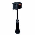 Special Lite Products Traditional Curbside Mailbox with Tacoma Mailbox Post Unit - Black SCT-1010_SPK-591-BLK